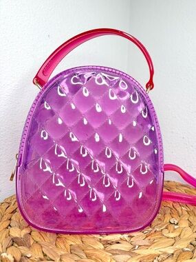 DELUXITY Bag jelly pink Purple purse Quilted Pattern clear Y2K festival Barbie